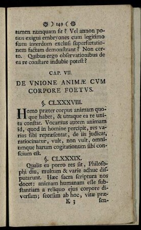 Cap. VII. De Unione Animæ Cum Corpore Foetus.
