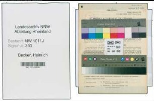 Entnazifizierung Heinrich Becker , geb. 16.07.1896 (Steuerassisstent)