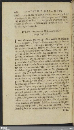 DII. De Iano Cornario Medico, olim Marpurgi Professore