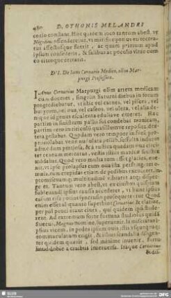 DII. De Iano Cornario Medico, olim Marpurgi Professore