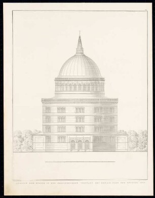 Kirche in der Oranienburger Vorstadt, Berlin, Nr. 4: Ansicht (aus: Sammlung Architektonischer Entwürfe, Berlin 1858)