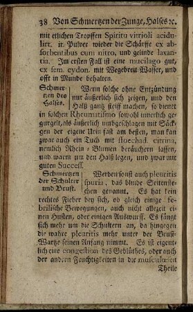 Schmertzen der Schulter und Brust.