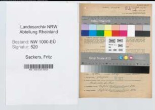 Entnazifizierung Fritz Sackers, geb. 29.12.1906 (Dentist)