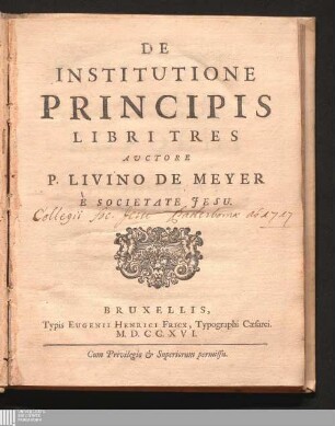 De Institutione Principis Libri Tres