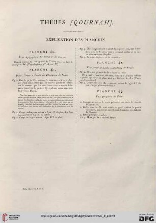 Thèbes (Qournah): Explication des planches (40-43)