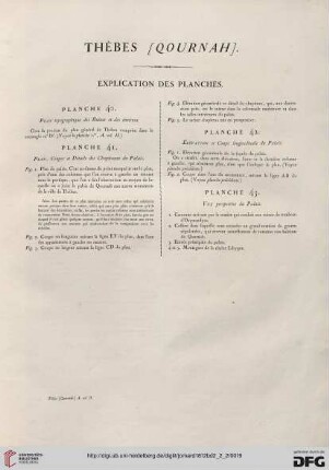 Thèbes (Qournah): Explication des planches (40-43)