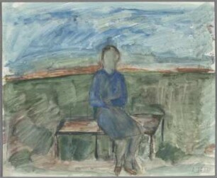 Ohne Titel [Frau auf Bank]