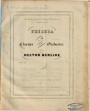 Tristia : 3 choeurs avec orchestre ; Oeuv. 18, 2. Ballade sur la mort d'Ophélie