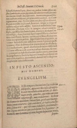 In Festo Ascensionis Domini.Evangelivm.