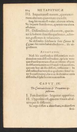 Caput IV. De Contradictoria et Privativa oppositione.