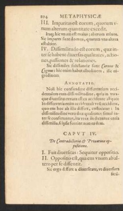 Caput IV. De Contradictoria et Privativa oppositione.