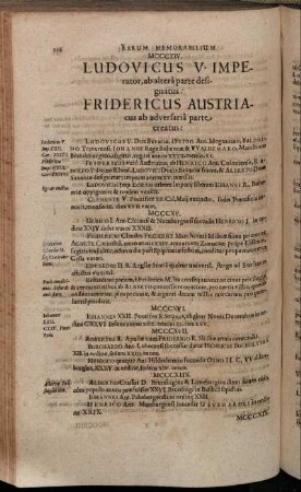 Ludovicus V. Imperator, ab altera parte designatus: Fridericus Austriacus ab adversaria parte creatus