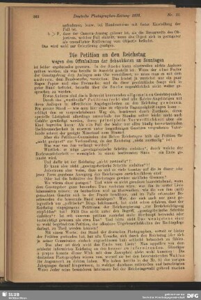 Die Petition an den Reichstag