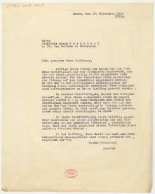 Brief an Moriz Rosenthal : 19.09.1930