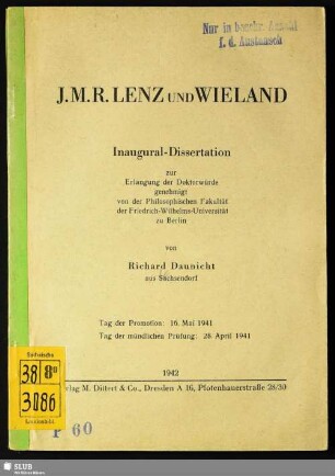 J. M. R. Lenz und Wieland