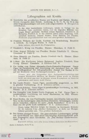 Lithographien mit Kreide (Nr. 15-74)