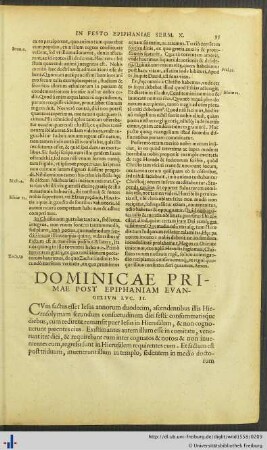 Dominicae Primae Post Epiphaniam.