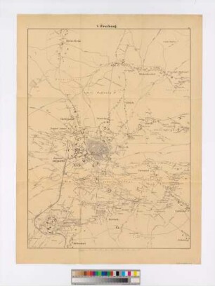 Bl. XIV : S[ection] Freiberg, 1:12000, 1866, Lithographie : 14 : S. Freiberg. - 1:12 000. - Dresden : Klahr , 1866. - 1 Kt. : einfarb. Lithogr.