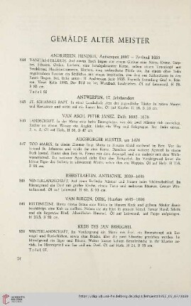 Gemälde alter Meister (Nr. 844 - 937)
