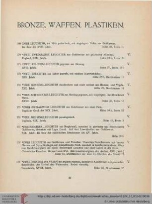 Bronze, Waffen, Plastiken (Nr. 169-194)