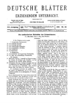 Die methodischen Einheiten des Netzzeichnens : (Fortsetzung)
