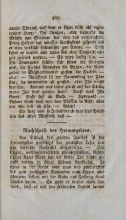 Nachschrift des Herausgebers.