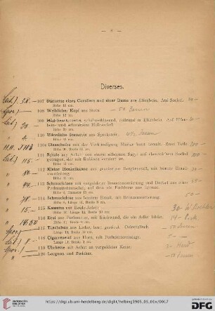 Diverses (Nr. 107-134)
