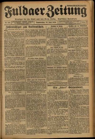 Ausgabe vom Donnerstag, den 10. Juni 1926.