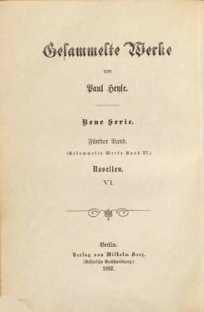Novellen : Auswahl fürs Haus, Novellen. 6