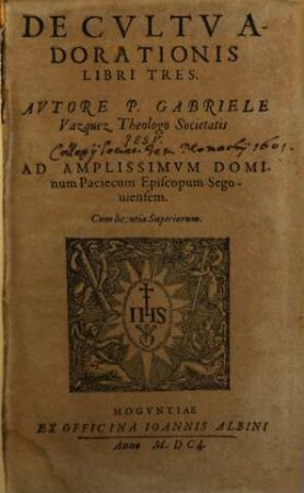 De Cultu Adorationis : libri tres