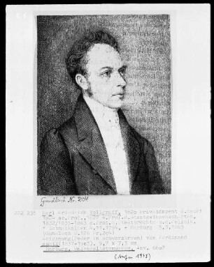 Bildnis des Karl Friedrich Vollgraff, 1832-1863 Professor der Rechte in Marburg 1794-1863