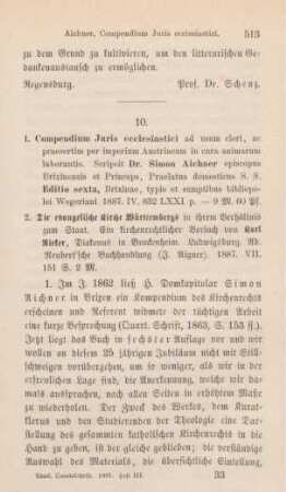 513-518 [Rezension] Aichner, Simon, Compendium iuris ecclesiastici