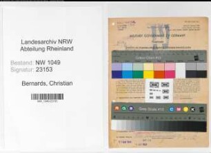 Entnazifizierung Christian Bernards , geb. 10.08.1896 (Bahnsekretaer)