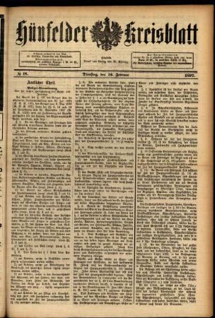Ausgabe vom Dienstag, den 16. Februar 1897.