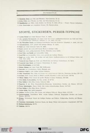 Stoffe, Stickereien, Perser-Teppiche (Nr. 77-111)