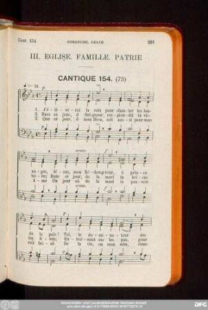 III. Eglise. Famille. Patrie
