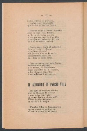 La actuación de Pancho Villa