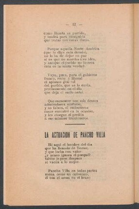 La actuación de Pancho Villa