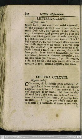Lettera CCLXVII. Signor mio!