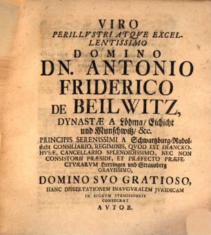Dissertatio Inavgvralis Ivridica De Doctrina Svccessionis Pactitiae Eivsqve Vsv Et Abvsv In Germania