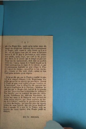 Motion Faite par le Citoyen G..... à l'Assemblé du 12 Décembre 1792