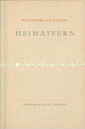 Ausgewählte Gedichte aus dem Exil von Max Herrmann-Neisse