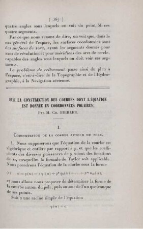 Sur la construction des courbes dont l'équation est donnée en coordonnées polaires.