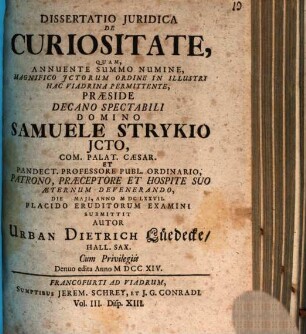Diss. iur. de curiositate