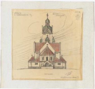 Kirche und Pfarrhaus, Miechowitz: Choransicht 1:200 (Blatt 8)