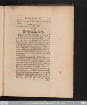 Tit. II. De Origine Iuris.
