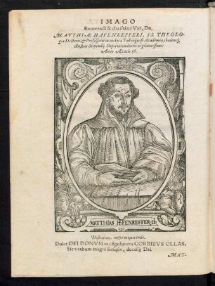 Imago Reverendi & clarissimi Viri, Dn. Matthiae Hafenrefferi ...