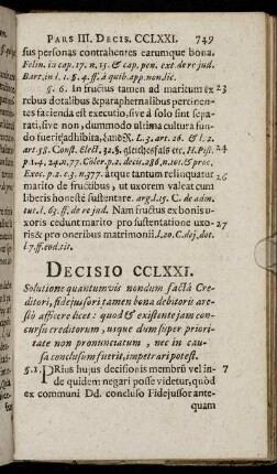 Decisio CCLXXI. - Decisio CCLXXX.