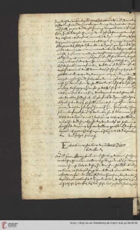 Extract eines schreibens den Albrecht Dürer betreffendt