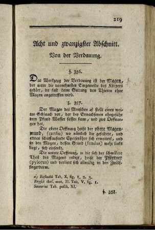 Acht und zwanzigster Abschnitt. Von der Verdauung.